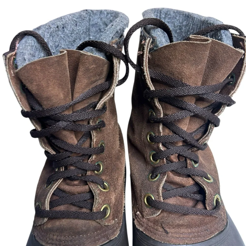 Sorel Men’s 8 Caribou Duck Boots Brown Suede Leather Waterproof‎ Made in Canada
